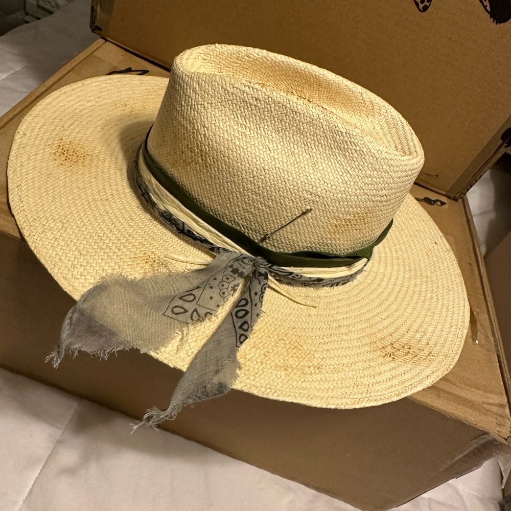 Handmade straw hat by Meshika, size medium , unisex